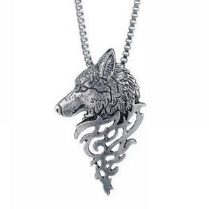 WOLF HEAD NECKLACE - Jewelry Chain Charm Fashion Accessory
